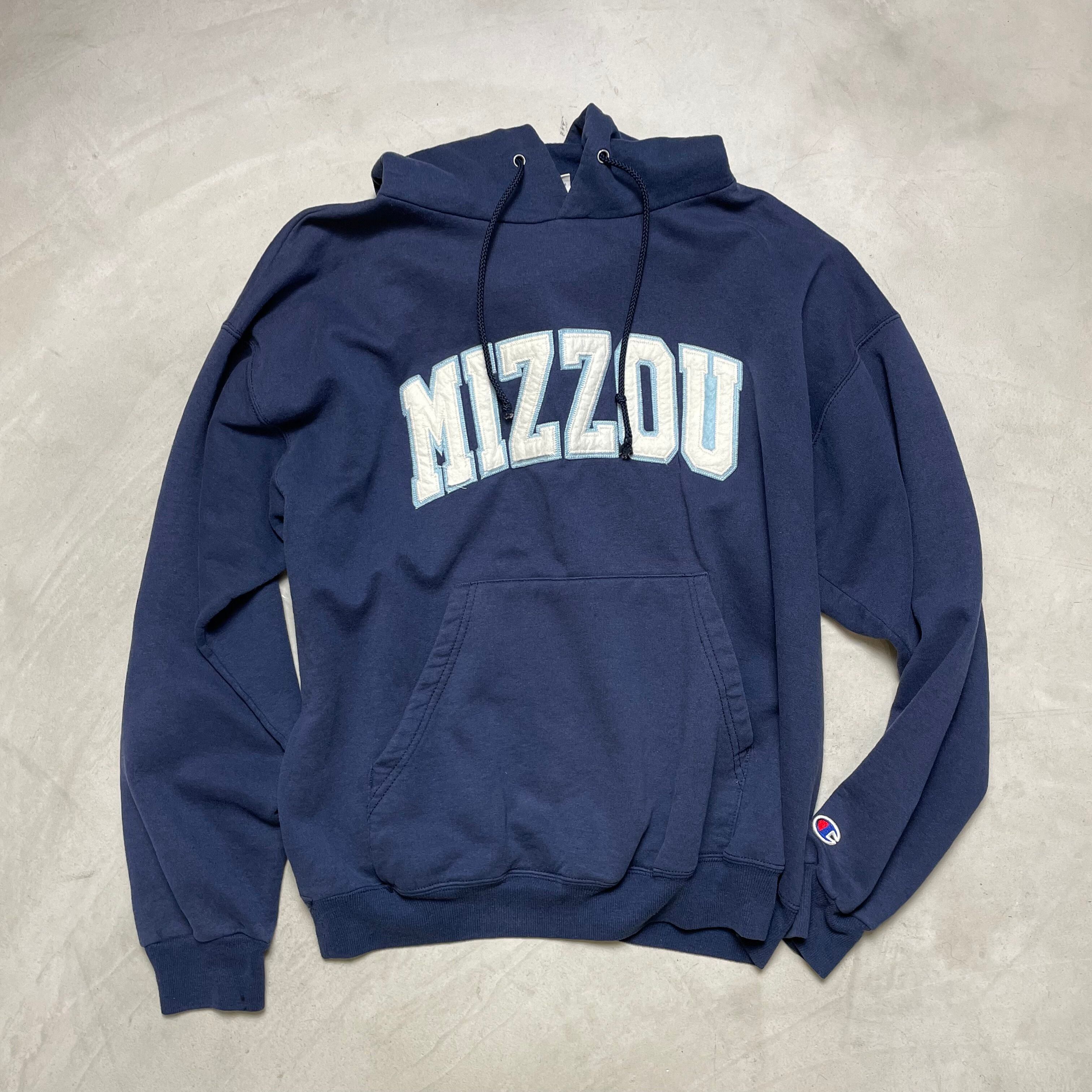 Champion チャンピオン カレッジロゴ ミズーリ大学 パーカー スウェット ビッグロゴ メンズ L古着 ネイビー 紺色【パーカー・スウェット】