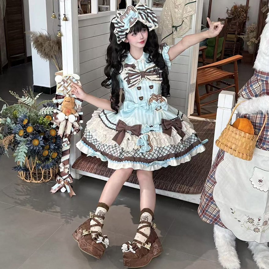 甘ロリ カチューシャ チョコミント×リボン×ヘッドドレス｜WithU