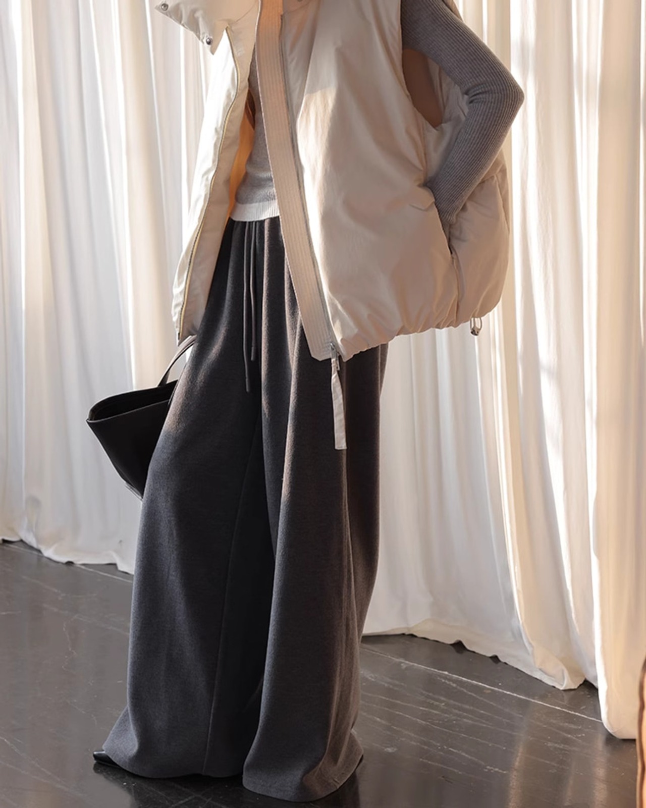 Knit wide easy Pants T20296