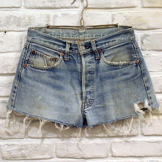 VINTAGE Levi's 501 CUT OFF RED LINE W29  NO,0002