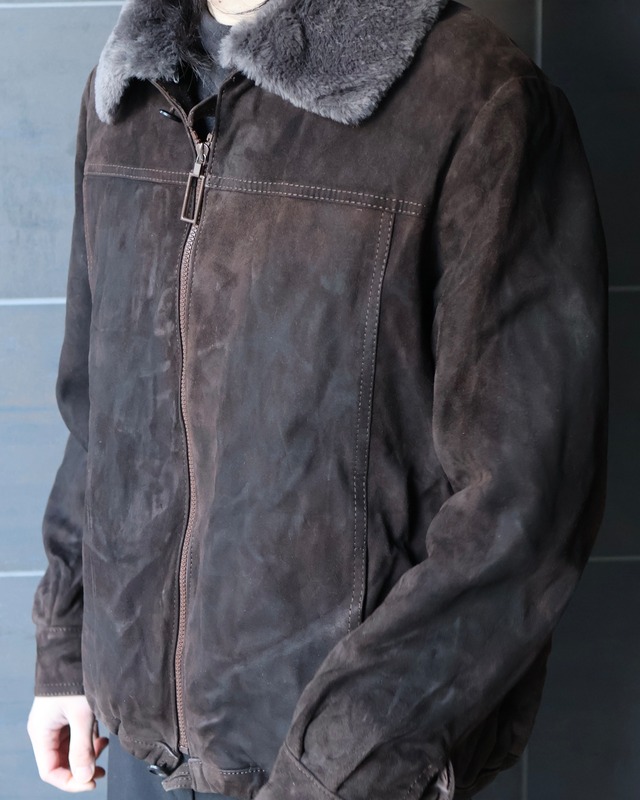 zip-up fur blouson