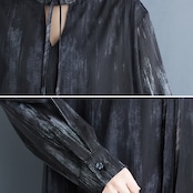 メッシュ切替 Aライン ロングワンピース 00041