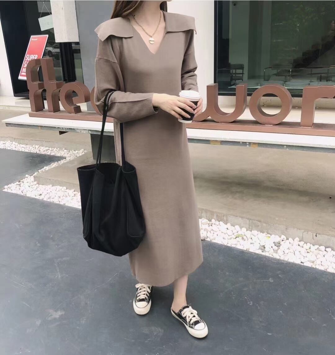 セーラー襟　ニットワンピース　AJ1050-6082