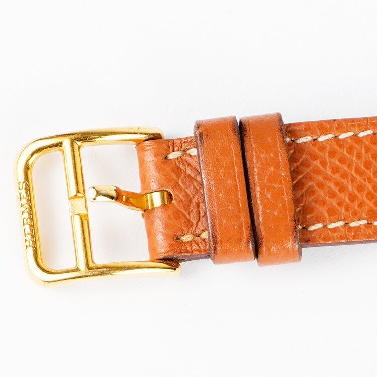 HERMES エルメス　ベルト　レザー　レッド　ゴールド　Hマーク　1101