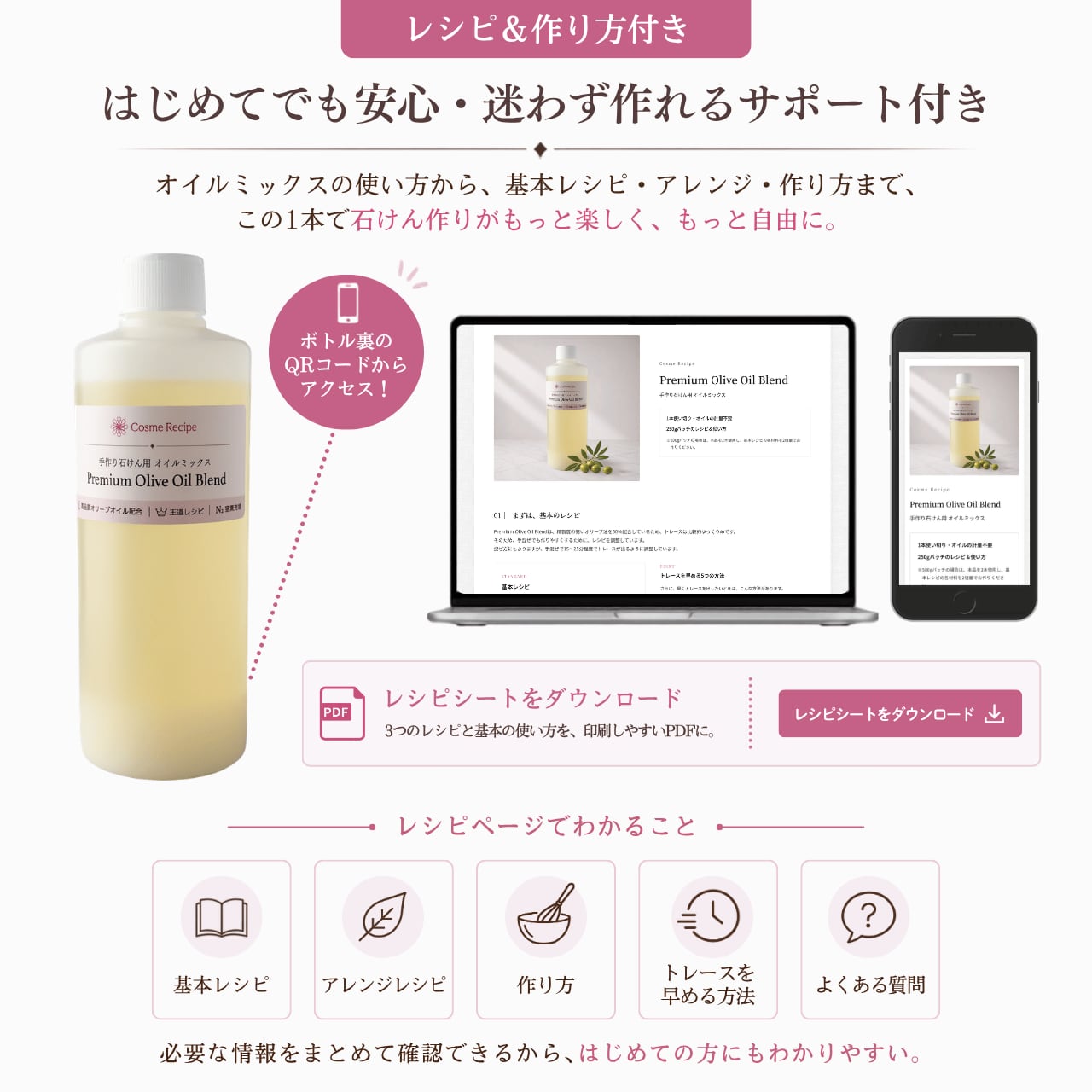 手作り石けん用 オイルミックス|Premium Olive Oil Blend 255g