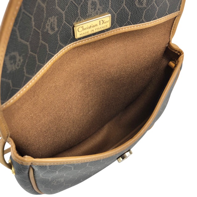 Christian Dior クリスチャン ディオール ショルダーバッグ ブラック ロゴ PVC レザー ラウンド vintage ヴィンテージ オールド p8wvy4