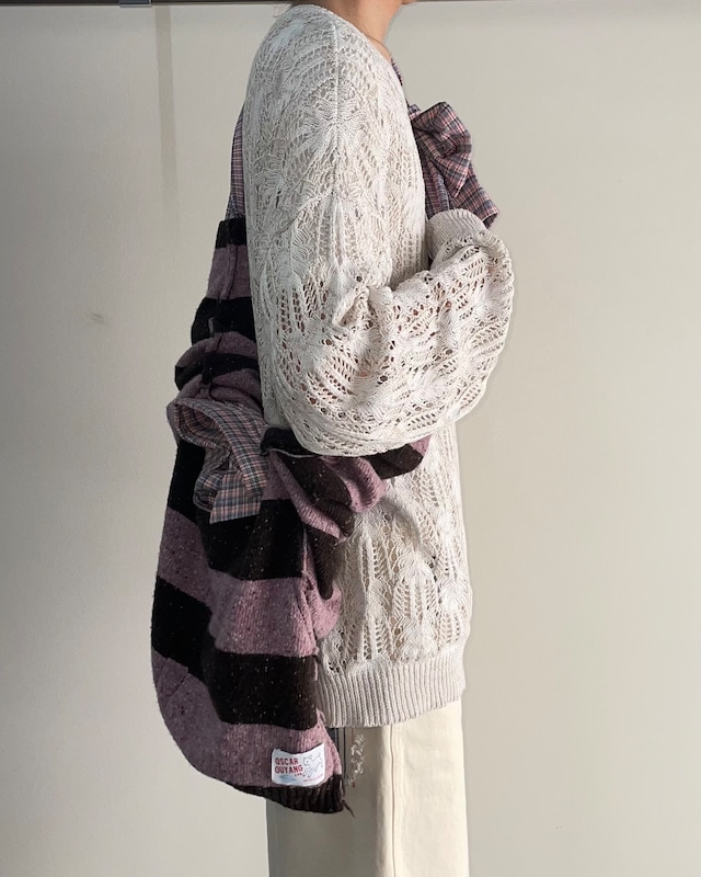 【oscarouyang】CORNISH MUG STRIPE KNIT WITH SHIRT JUMPER BAG/ kyoto store