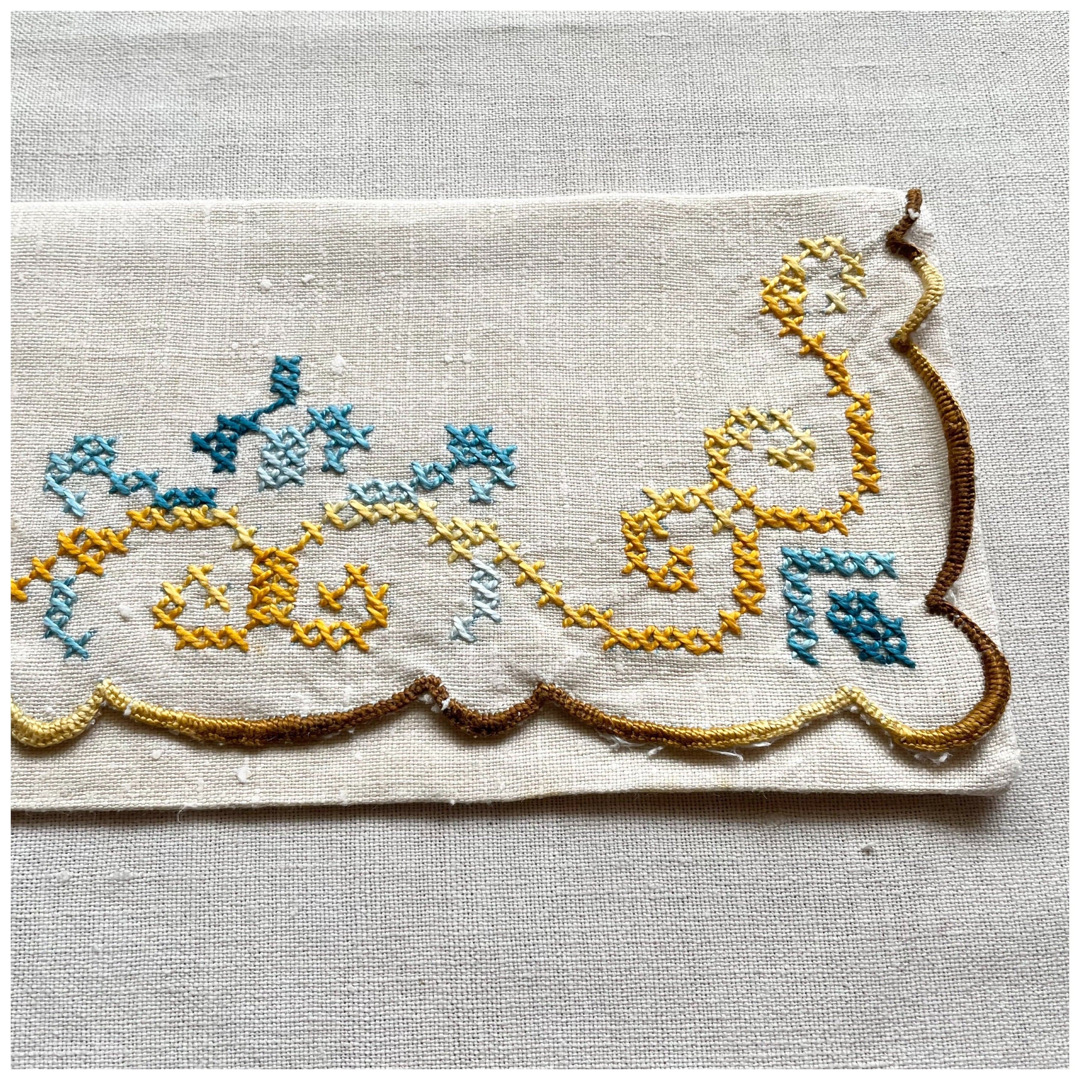 フランス買付 ヴィンテージ カトラリーケース 刺繍ポーチ クロス