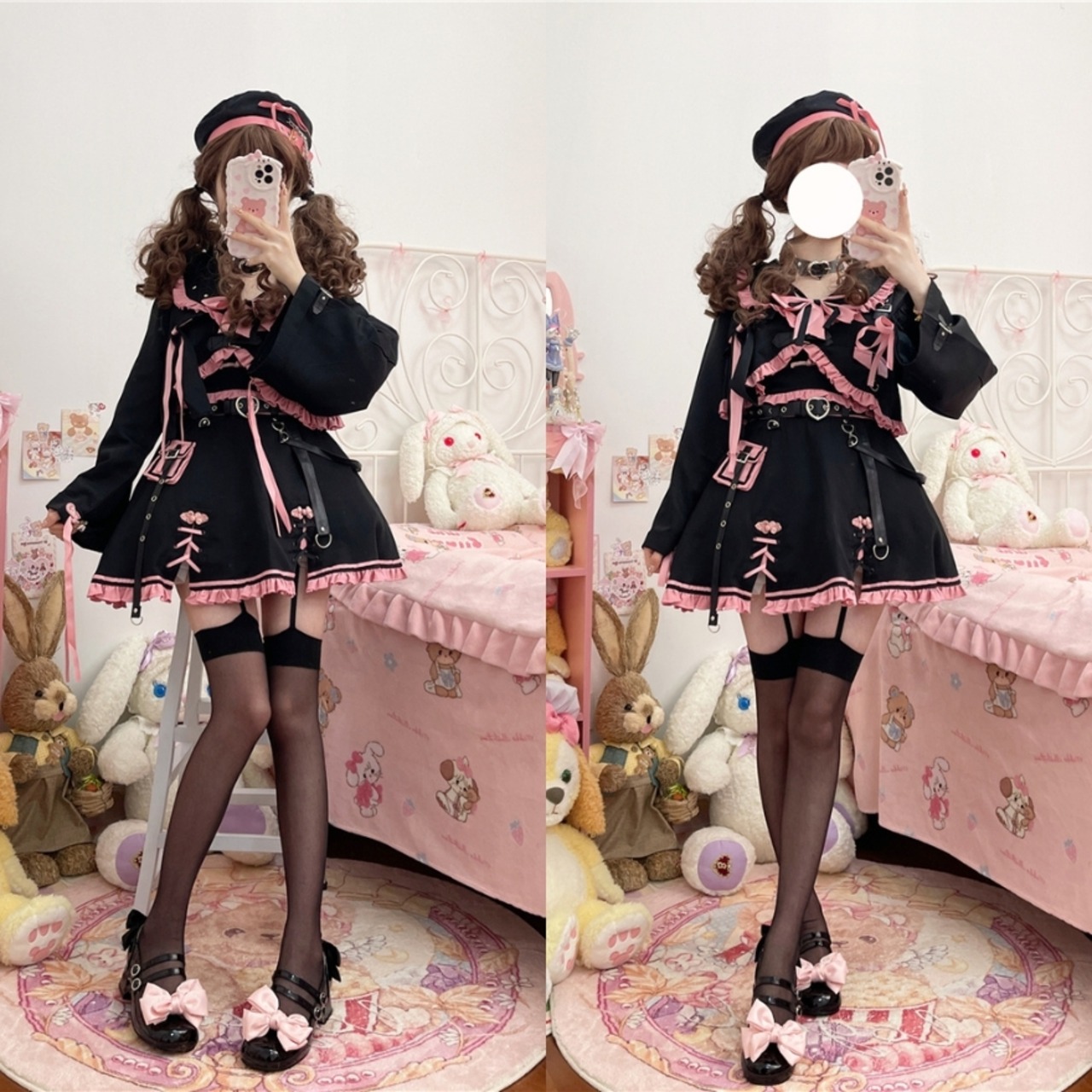 天使と悪魔 サブカル服 春夏 地雷服 フルセット 5点セット 病み可愛い 