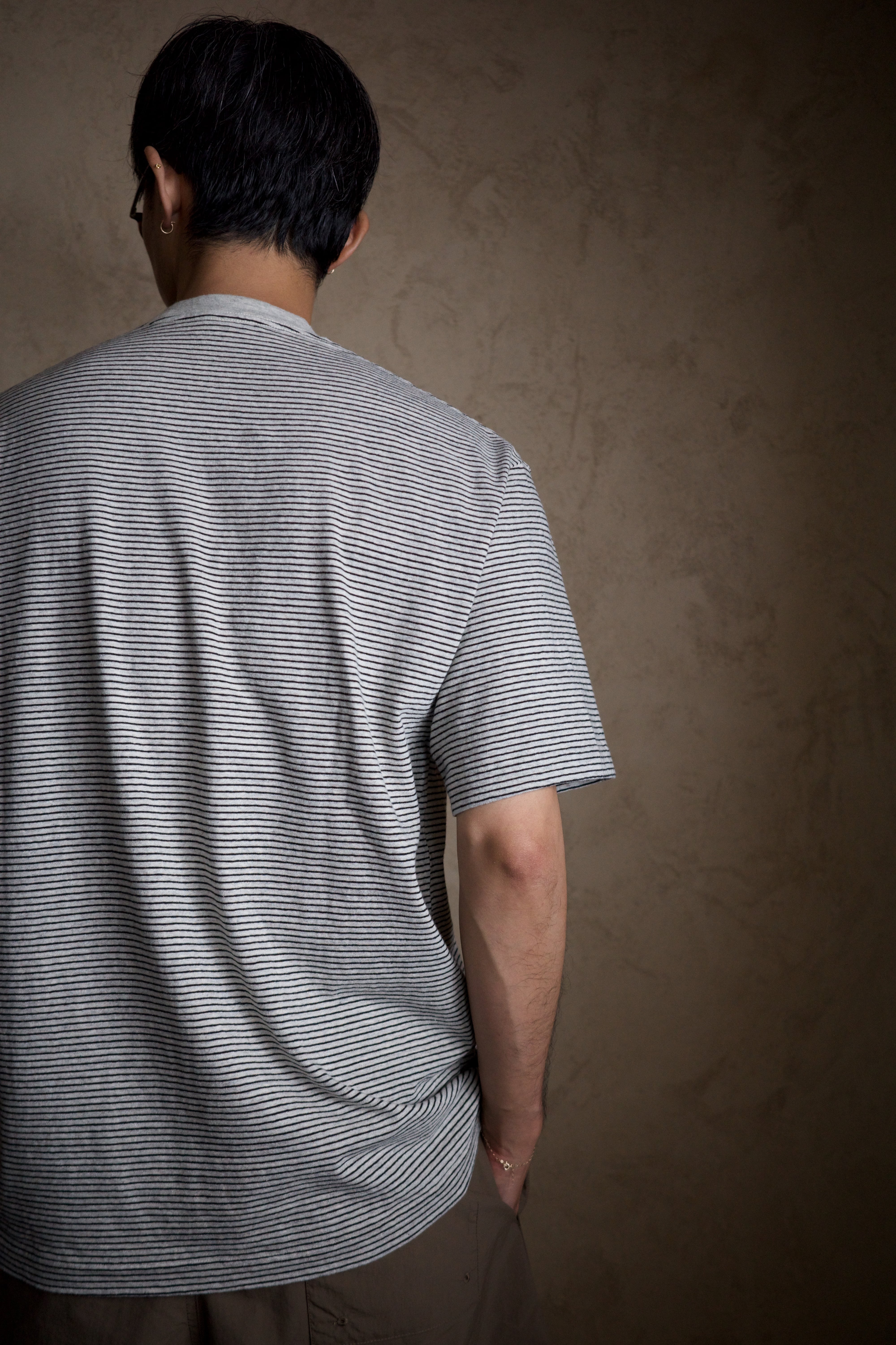 ENDS and MEANS / Horizontal Striped Pocket Tee | iremono