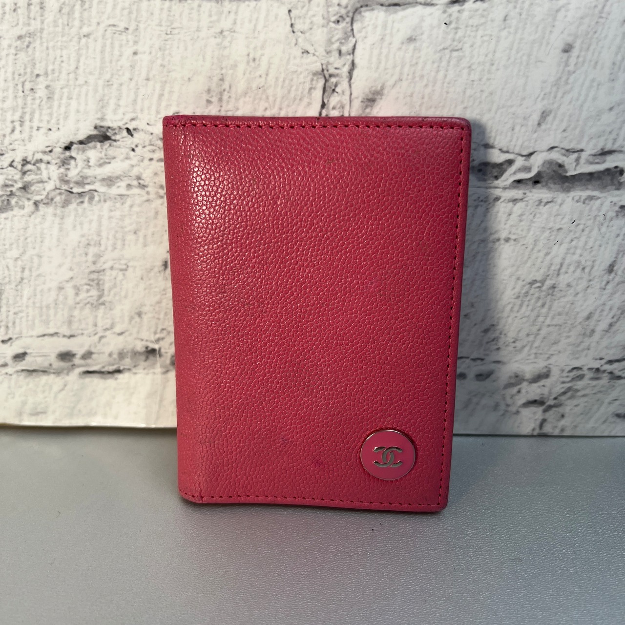 CHANEL シャネル ココマーク  キャビアスキン カードケース ピンク A-10099