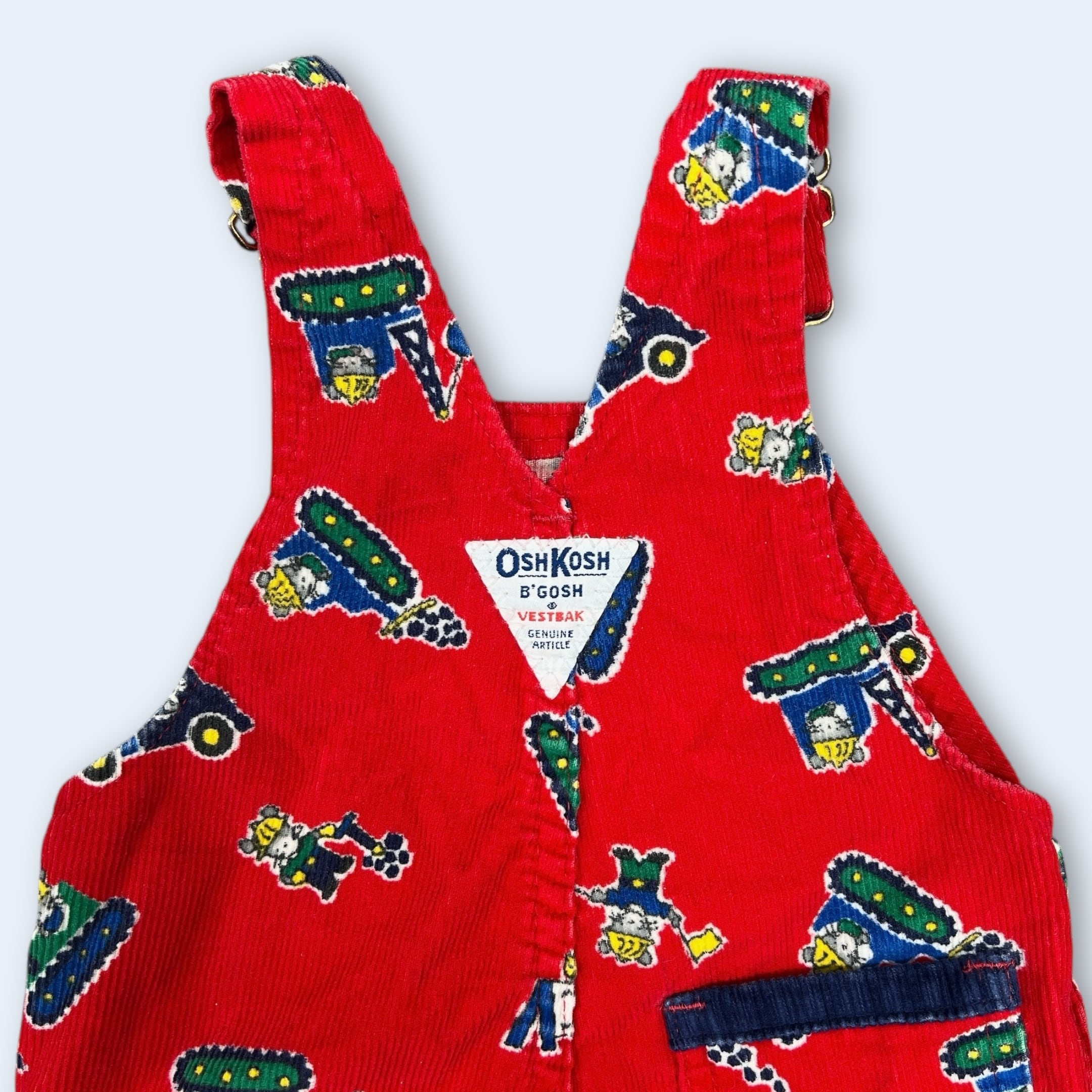 6-9M】USA製 OSHKOSH patterned corduroy overall オシュコシュ ねずみ