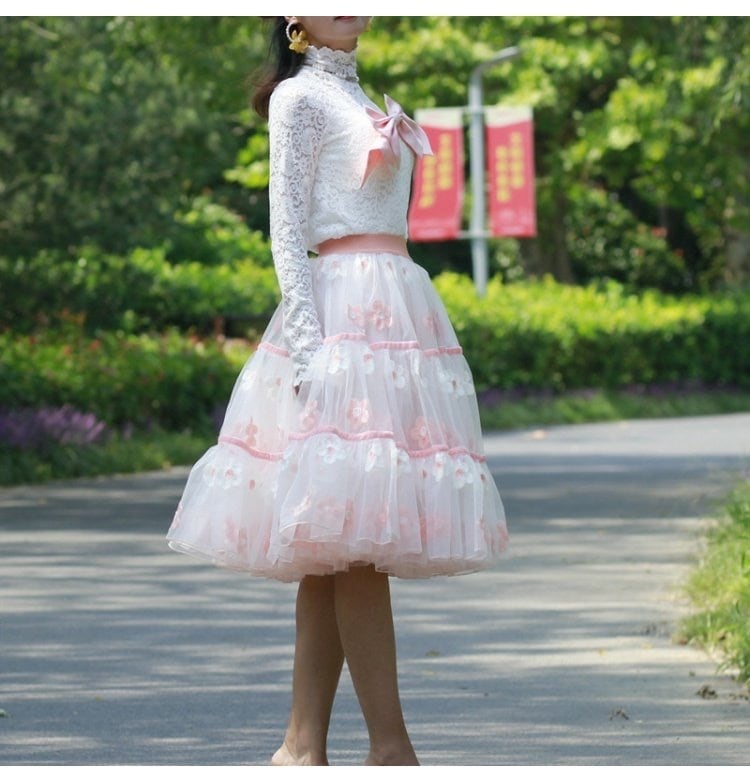 花柄 ピンク マーガレット ドレス スカート 花柄 プリーツスカート