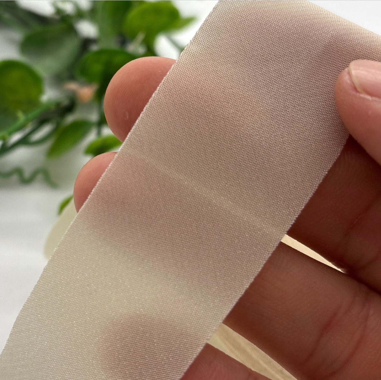 NY963◆66m◆M◆バイアステープ生地◆ミストグレージュ系