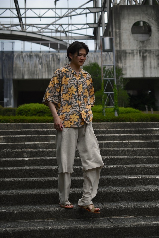 m's braque / RAGLAN-SLEEVE ALOHA SHIRT (Orange flower)