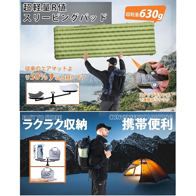 在庫セール』CAMDOOR 高R値6.8 インフレーターマット【4層断熱アルミ