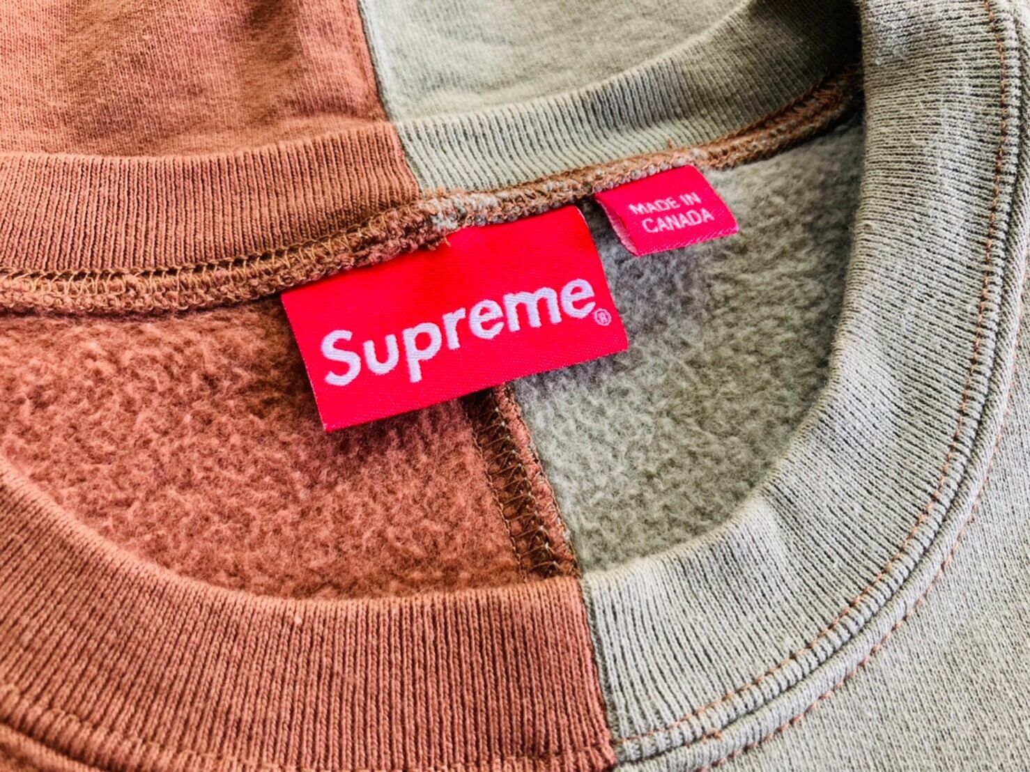 supreme split crewneck sweatshirt XL