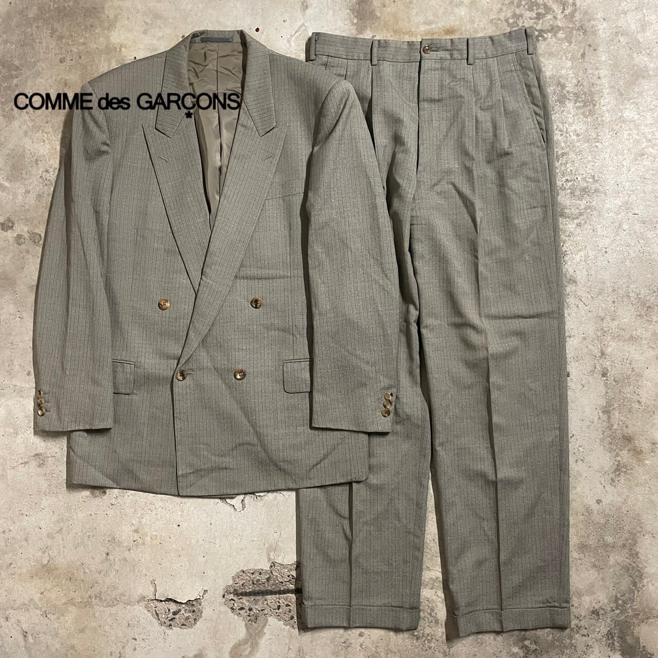 【COMME des GARÇONS HOMME DEUX】AD1991 wool double setup suit/コムデギャルソンオムドゥ  1991 ウール ダブル セットアップ スーツ/lsize/#0719/osaka | 〚ETON_VINTAGE〛 powered by BASE