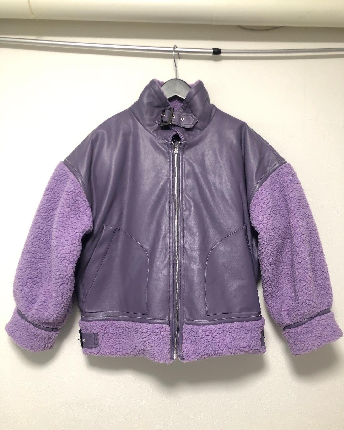 ecoleather×fluffy blouson | Pay ID
