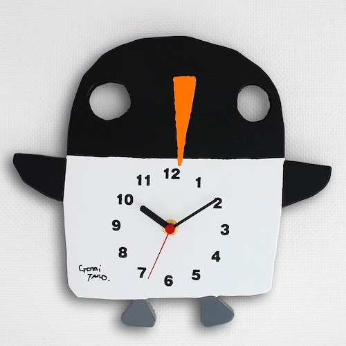 絵本作家 五味太郎 オリジナル時計・クロック 「ペンギン」