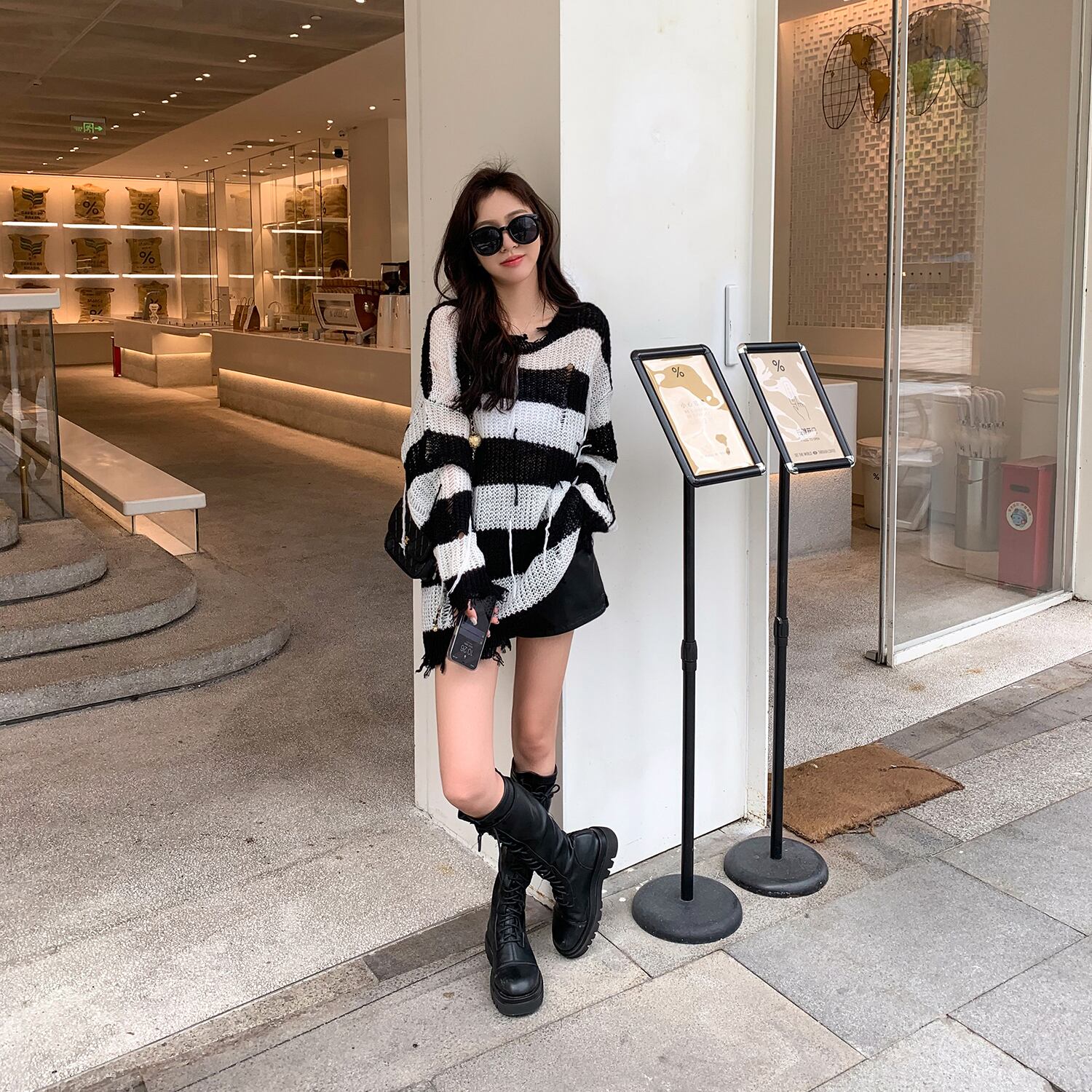 ストライプセーター オータムスタンダードトップス レトロ 秋物 6Du_Shop_Women84772361912