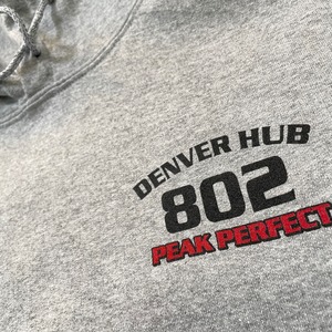 【GILDAN】バックプリント スウェット パーカー フーディー ワンポイントロゴ DENVER HUB M ギルダン US古着