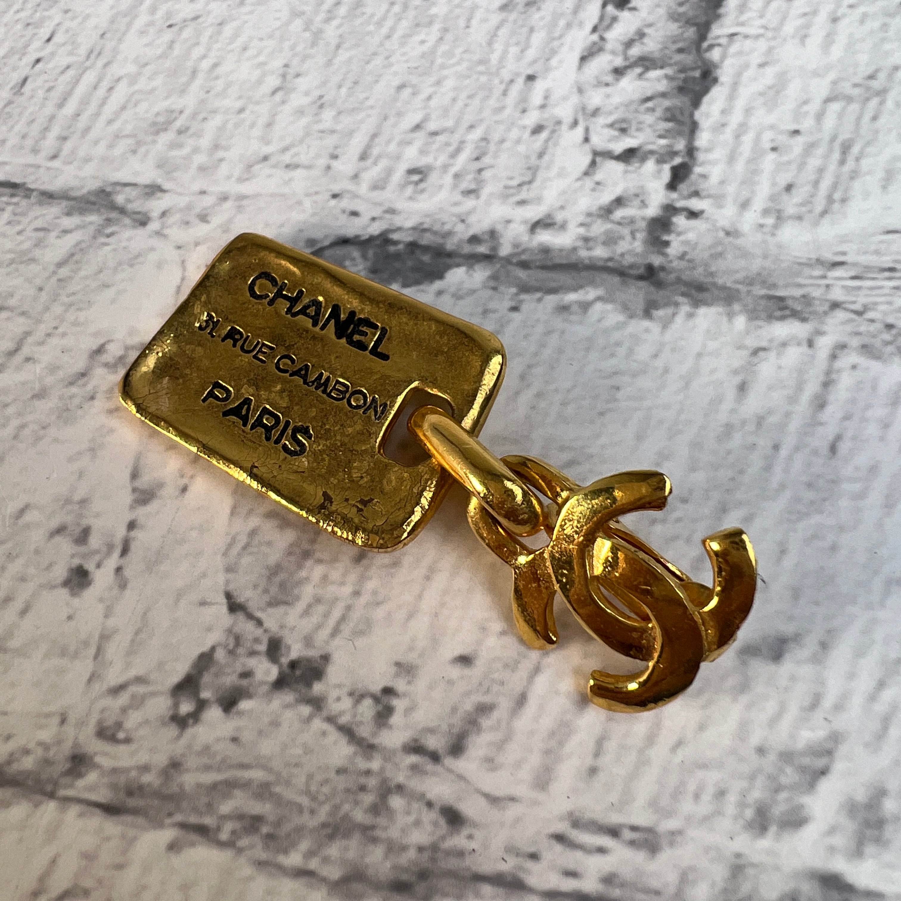 CHANEL シャネル ココマーク コメ有り ストーン ピアス ゴールド A