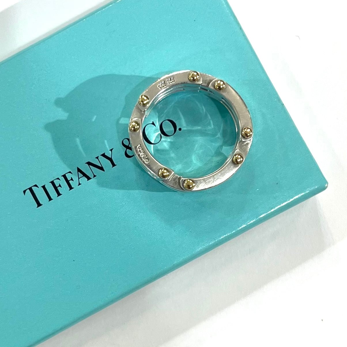 希少【TIFFANY&CO】【18号 】2645 ゲートリング／シルバー925×K18