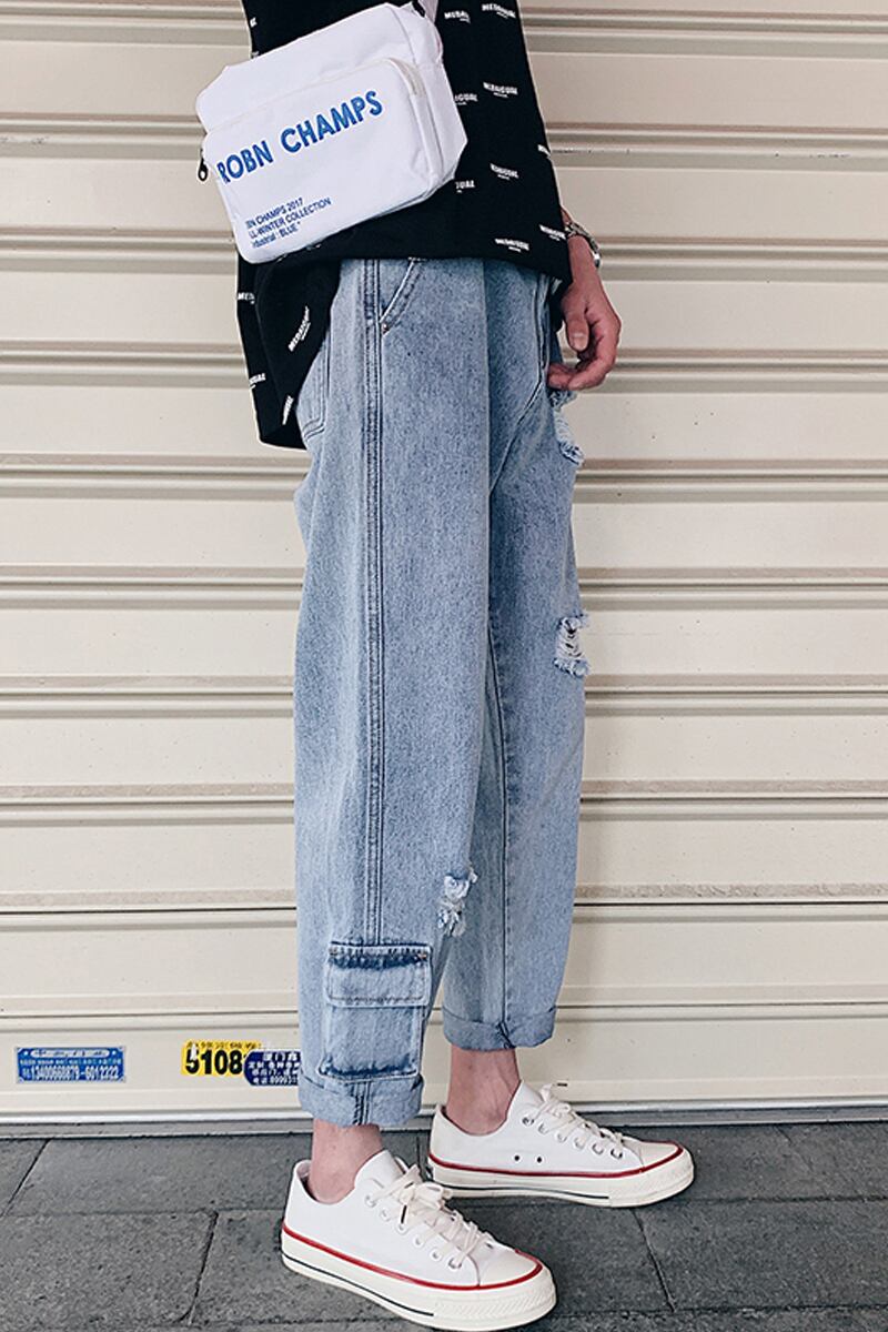 全2色 デニム パンツ ストレート カジュアル 無地 おしゃれ