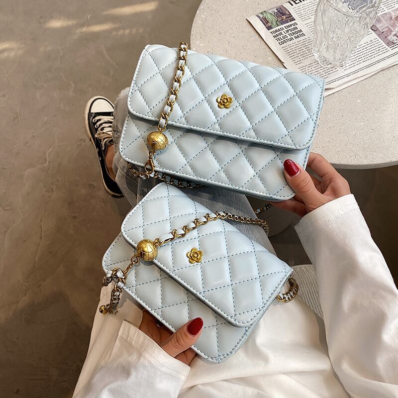 チェーン スクウェア メッセンジャーバッグ 手作りハンドバック35862104239