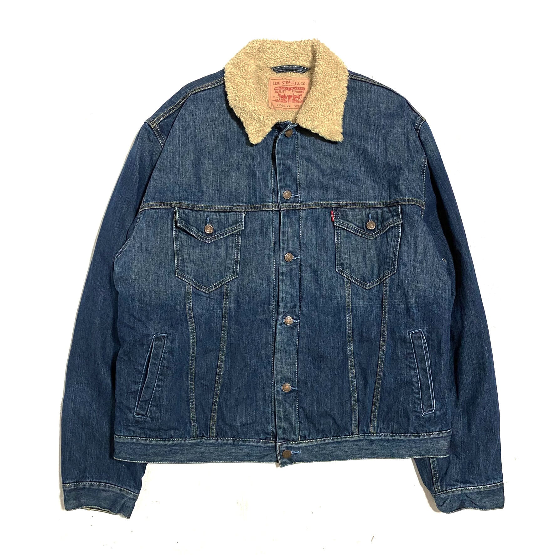 メンズ2XL euro Levi's 71550 04 ユーロリーバイス Gジャン デニムボアジャケット 【b0112】