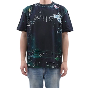 【WE11DONE】BLACK TROMPE-L'OEIL PIERCED T-SHIRT