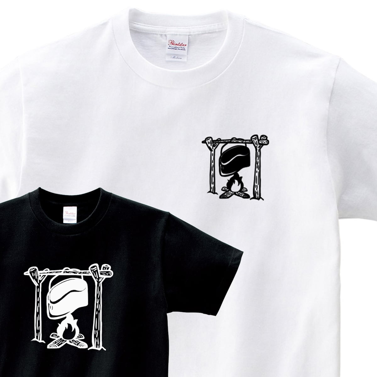 選べるデザイン アウトドア キャンプ おもしろ Tシャツ sp09 テント 寝袋 はんごう リュック 朝日