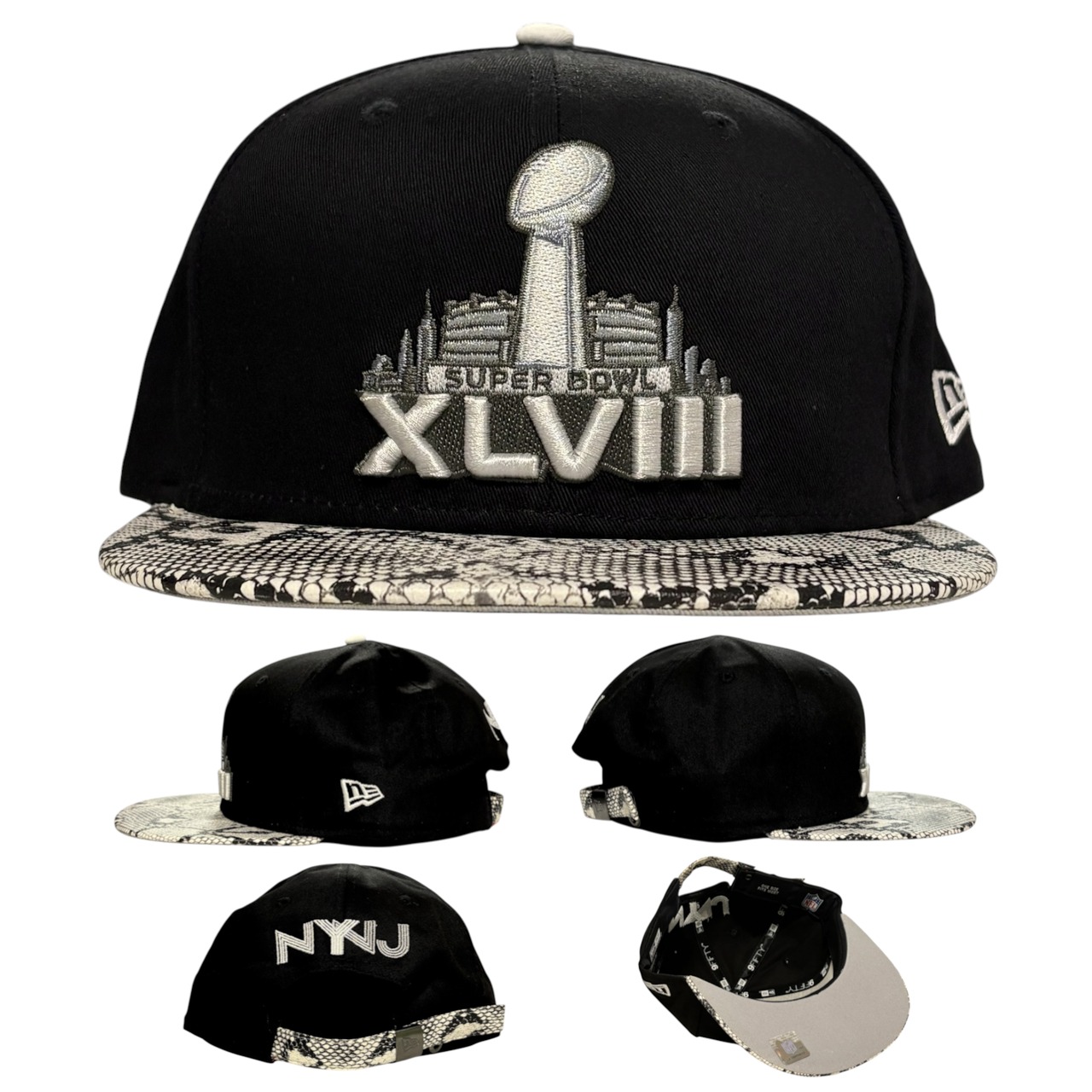 NEW ERA 9FIFTY STRAPBACK CAP SUPER BOWL XLVIII “NY/NJ” SNAKE SKIN
