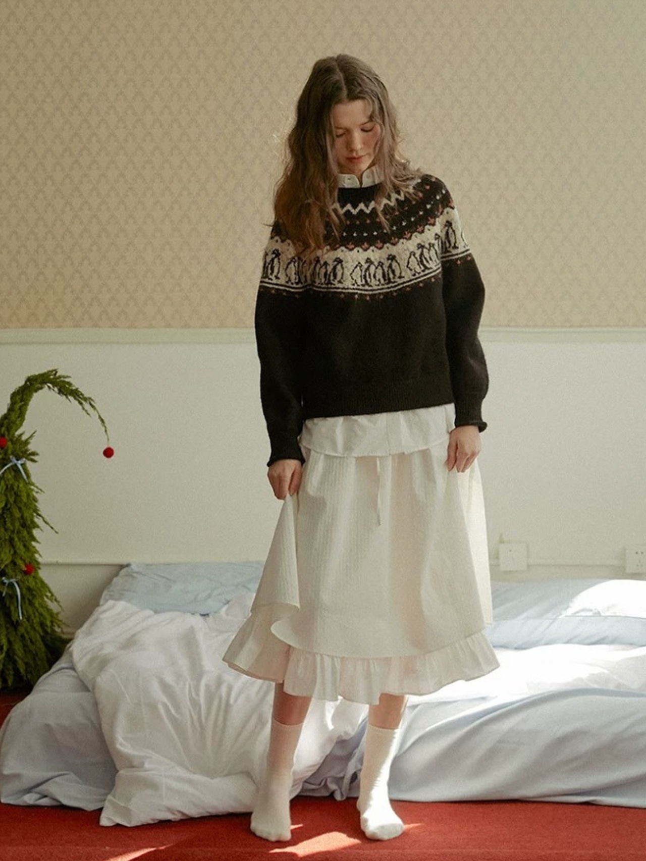 Manchot Nordic Motif Knit F0839