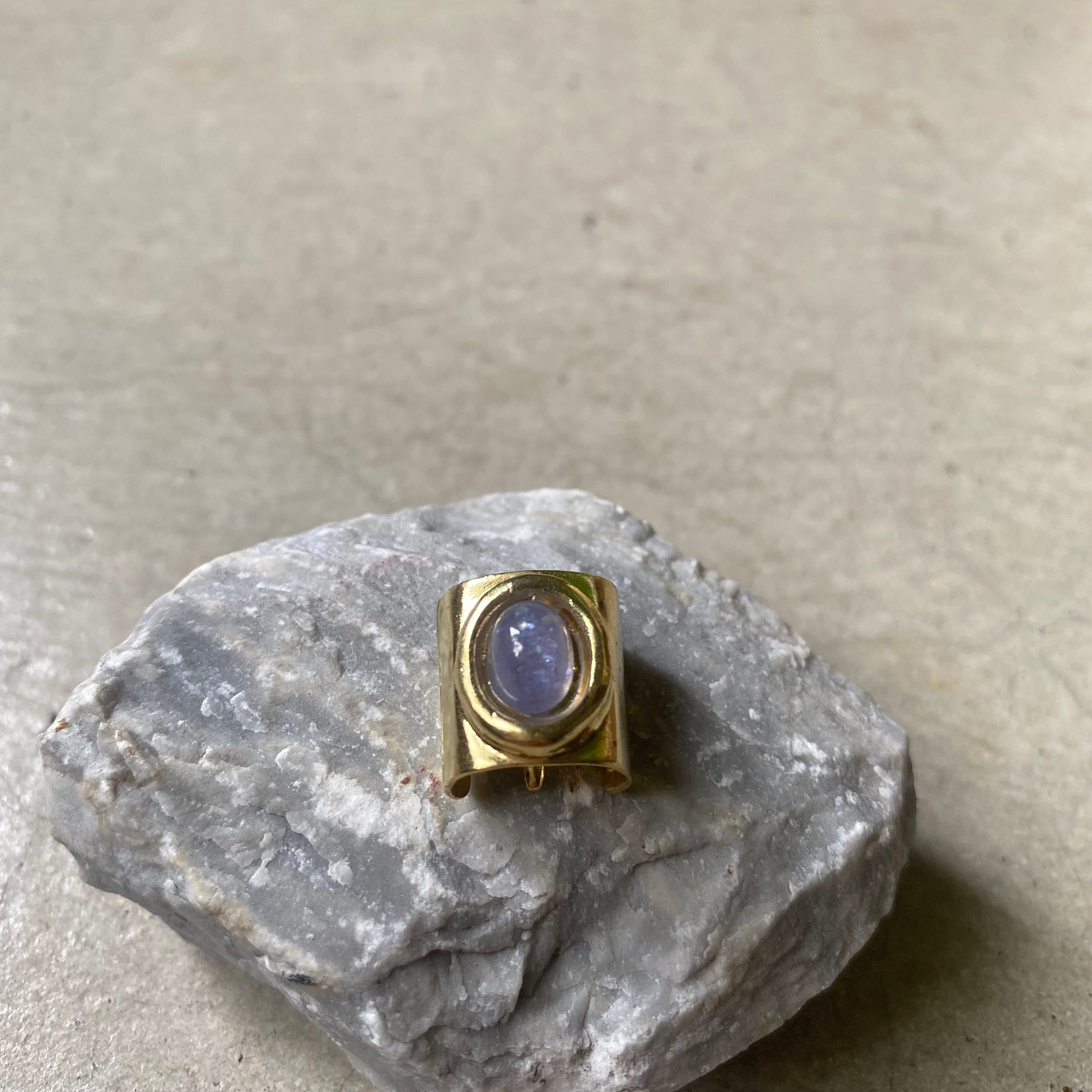 Hair Pierce Brass -tanzanite-