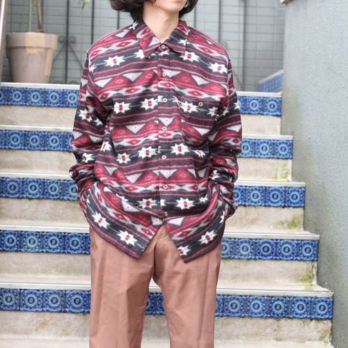 USA VINTAGE ORKNEYS NORDIC PATTERNED FLEECE DESIGN SHIRT/アメリカ古着ノルディック柄フリースデザインシャツ