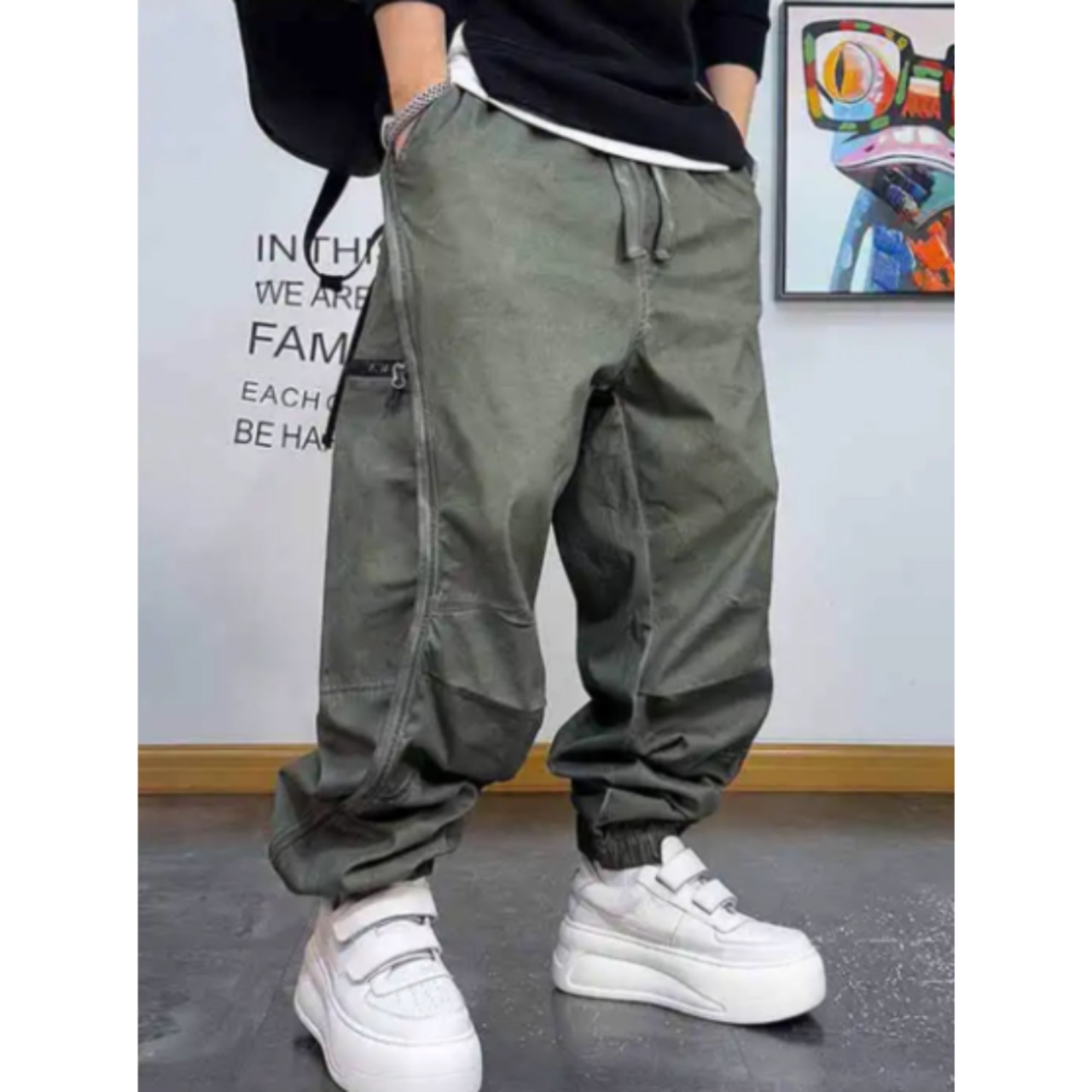 Loose fit cargo jogger pants 1098 - 9