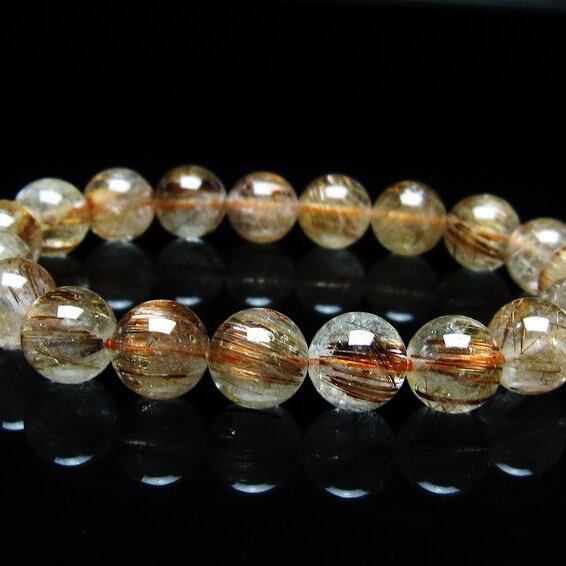 キャッツアイルチルクォーツ ブレスレット 11mm ルチルクォーツ ブレス 一点物 メール便可 [M便 1/10] 111-45878