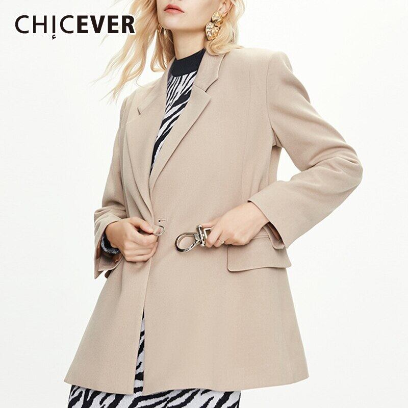CHICEVERジャケットレディースラペル長袖ウエストサッシプラスサイズルーズコート2021秋の服 ロング 大きめサイズ オータム 秋物 6base521014533931