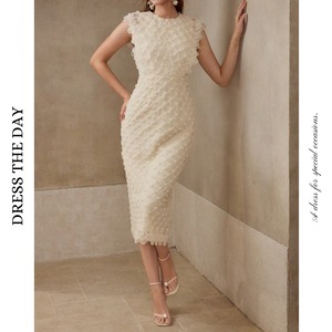 フラワーメッシュノースリーブワンピース W0009