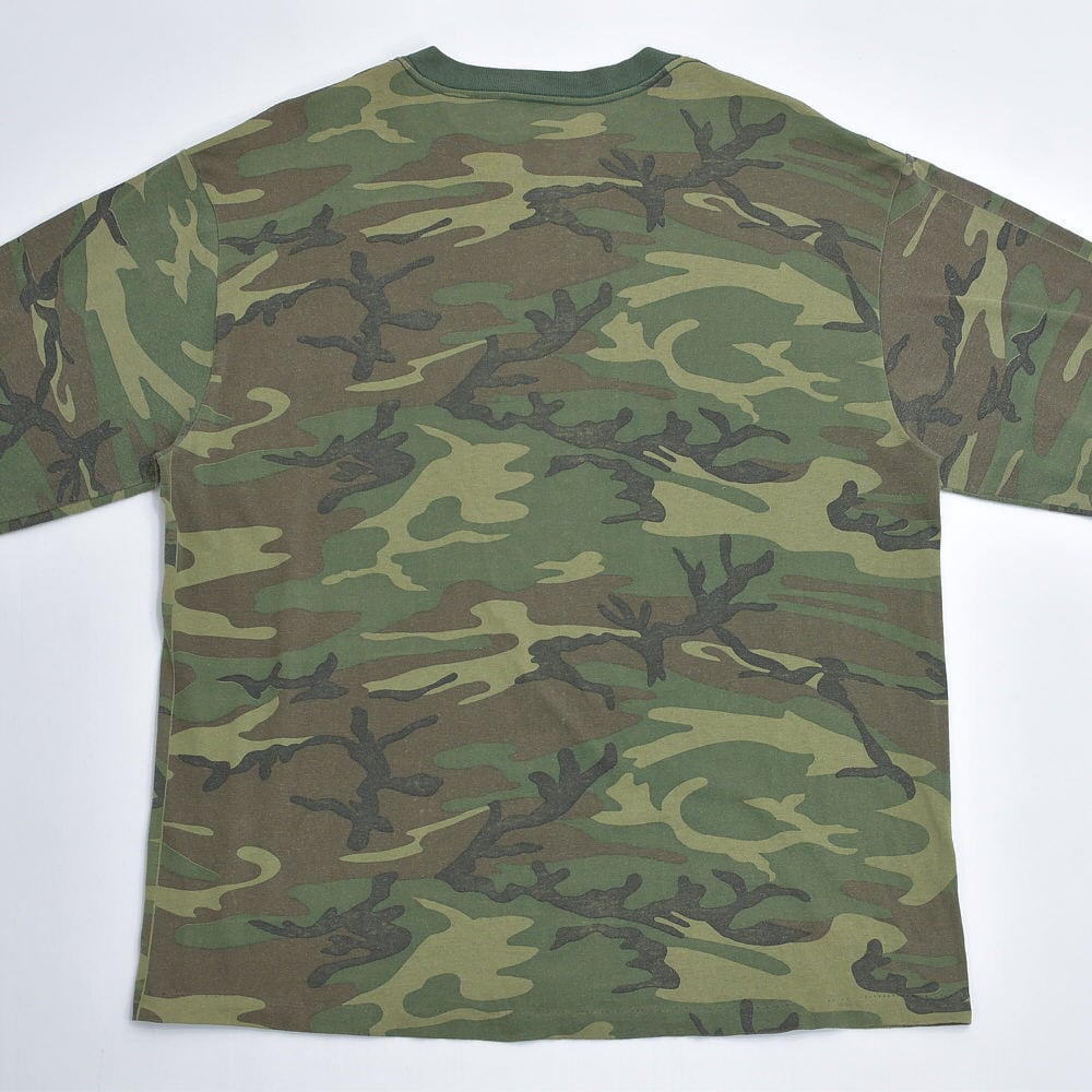 珍品　 マラソン　迷彩　ヴィンテージ 90s USA製 Vintage ウッドランドカモ 迷彩柄 ポケット ロングスリーブ