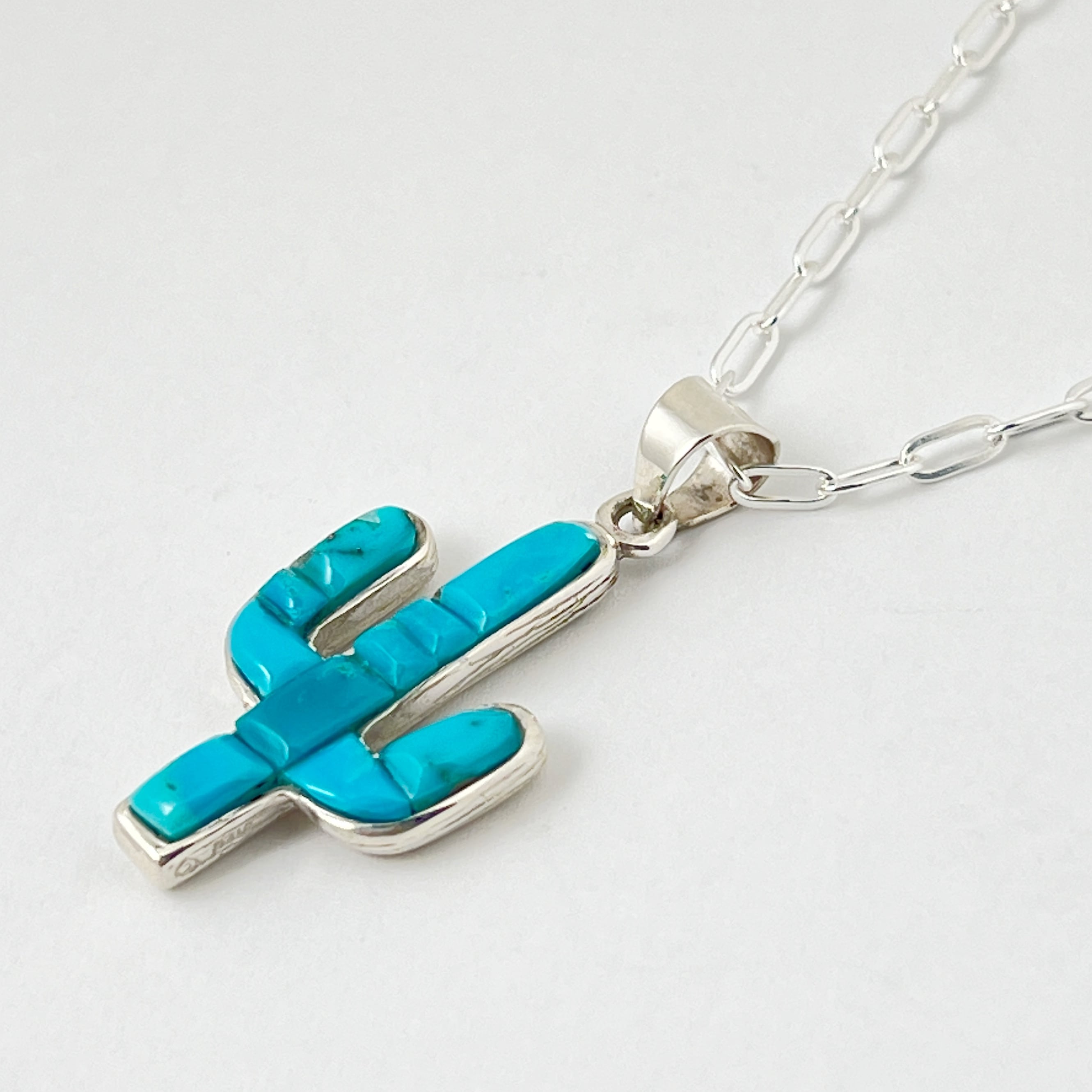 《Indian Jewelry》 サボテン / ターコイズ-マルチストーン ペンダント