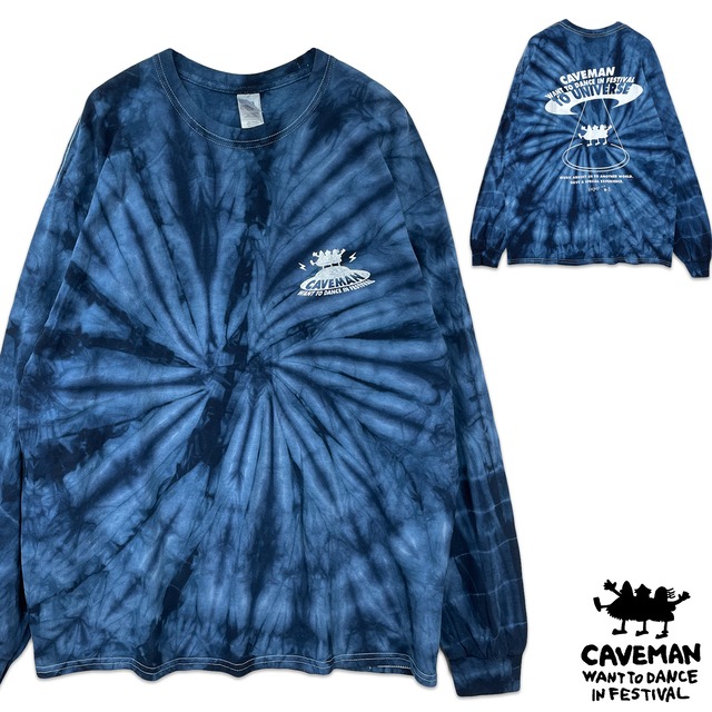 【CAVEMAN】「Navy Gravity」  L/S T-shirt【caveman want to dance in festival】td20-caveman-navyg