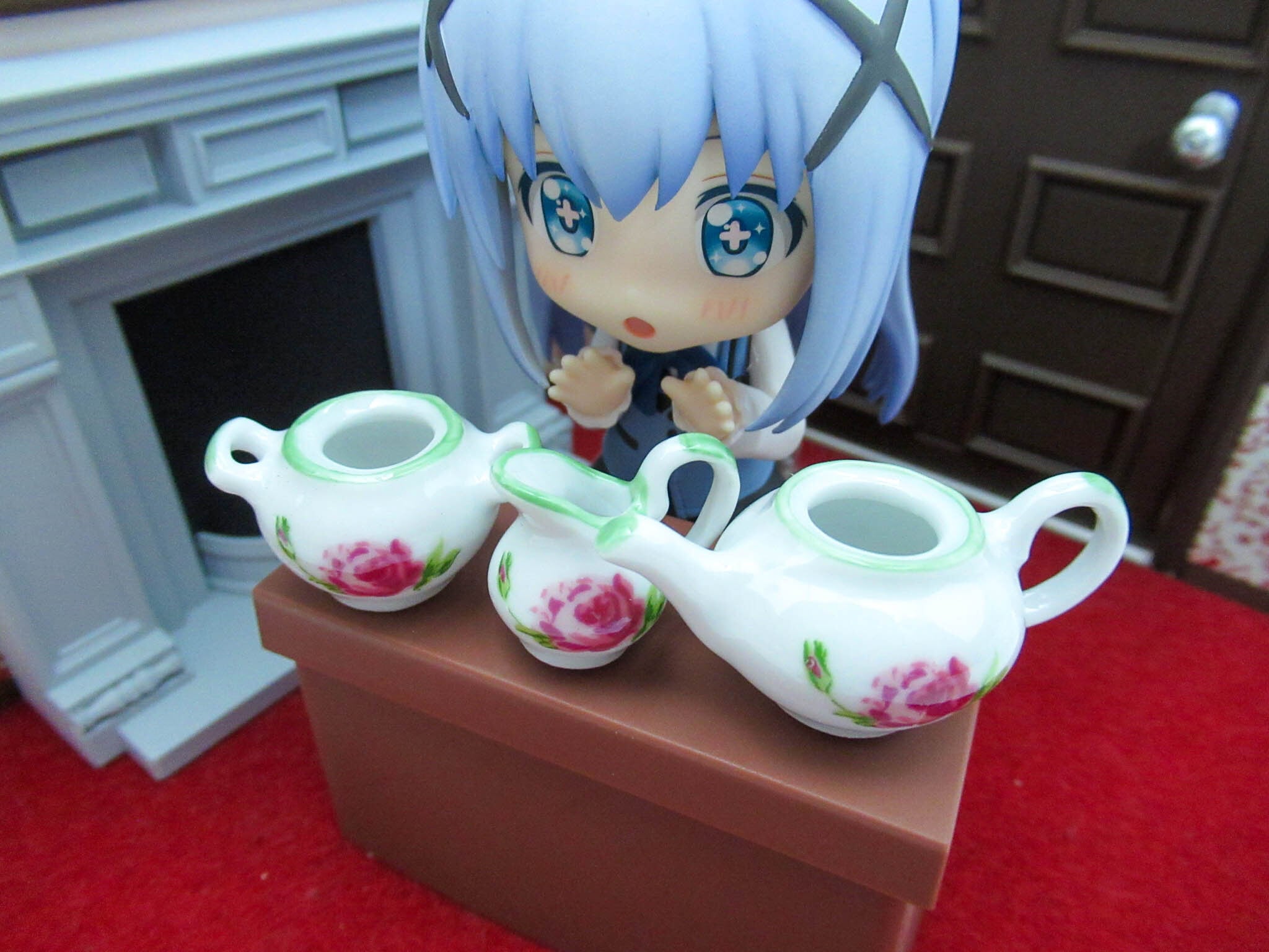 ミニチュア 陶器◇可愛いティーカップシリーズ バラティーセット
