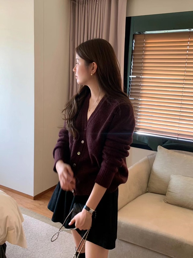 (OUNCE)  bokashi wool boucle cardigan / 2color