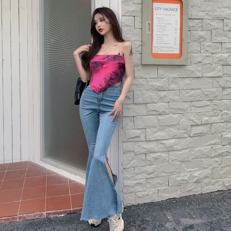 サマーウェストパンツ レッド ストリート 夏物 ハンチェンe71487008947