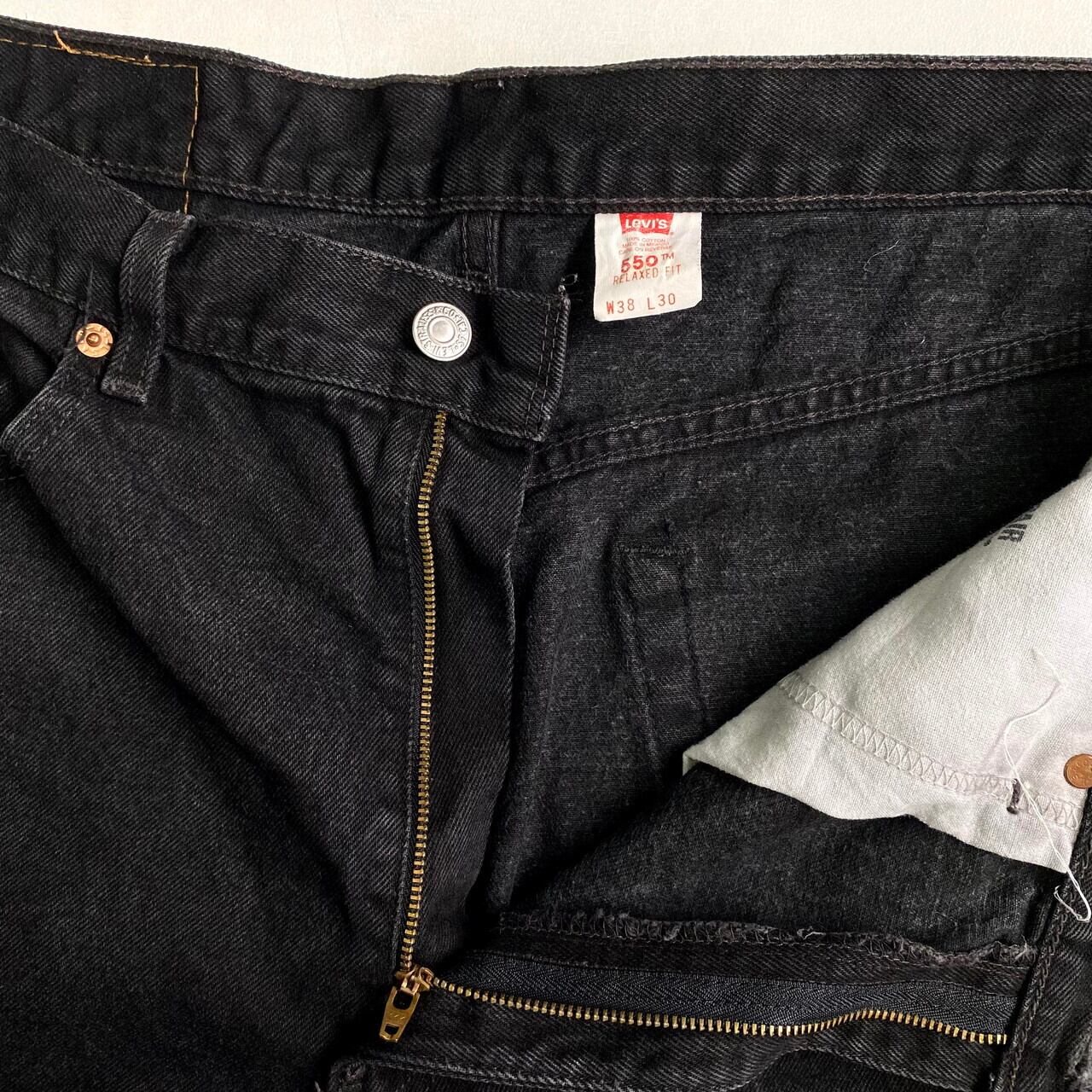 90年代 メキシコ製 Levi's リーバイス 550 RELAXED FIT ブラック デニムパンツ 黒 メンズW38 古着 ブラック  黒色【デニムパンツ】 | cave 古着屋【公式】古着通販サイト