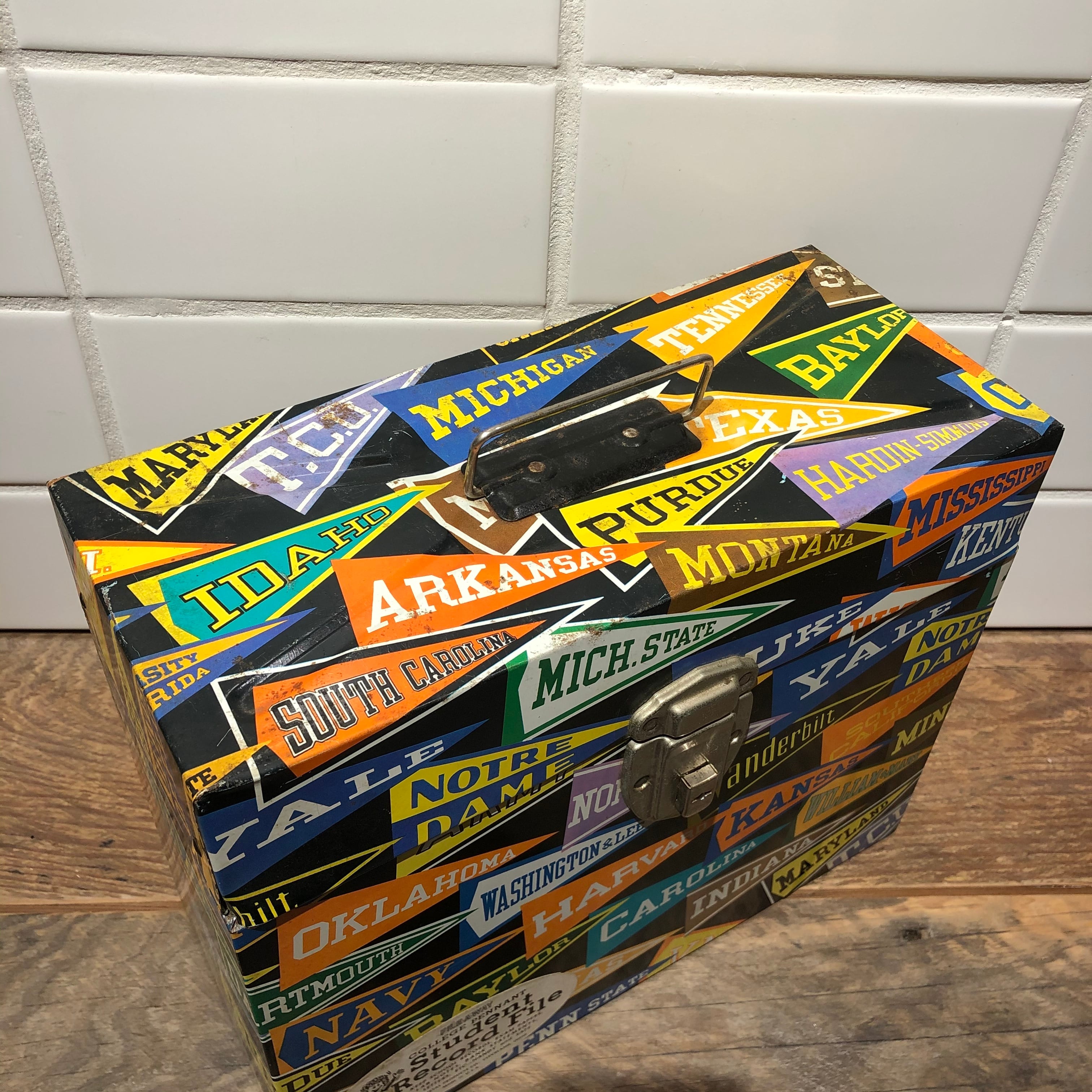 60's カレッジ ペナント レコードボックス ヴィンテージ 【公式通販】