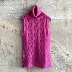 pink mohair openwork knit